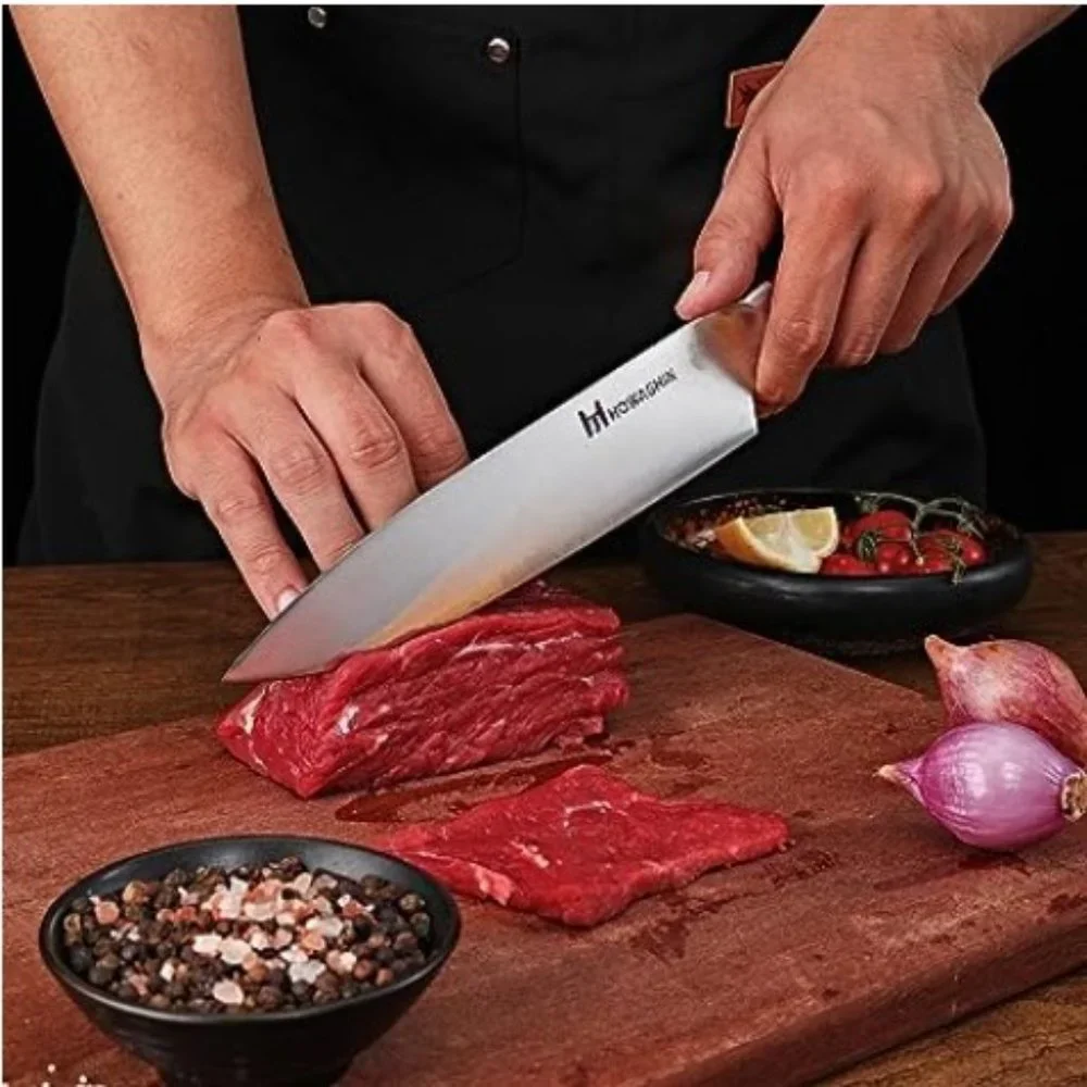 5 pcs - Professional Kitchen Knife Set with Red Sandalwood Handles